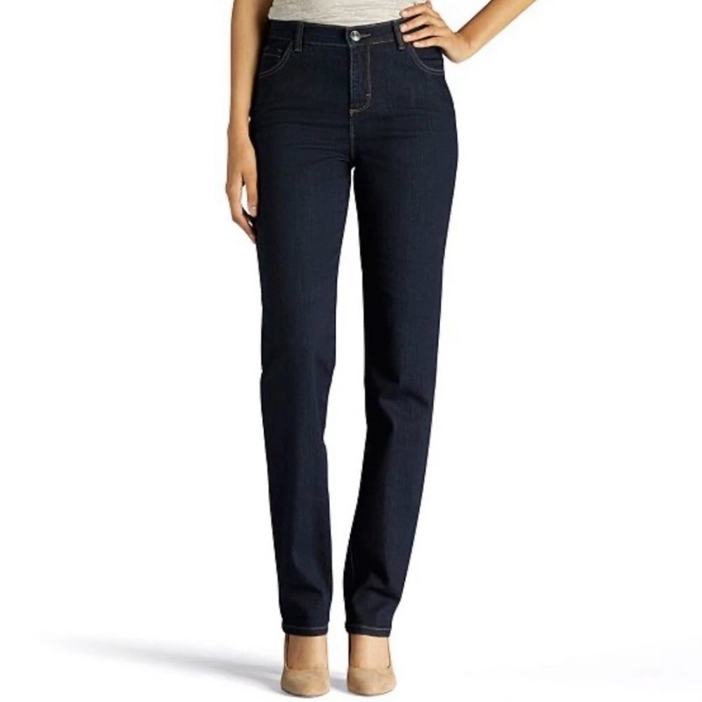 Lee Classic Fit Straight Leg Jeans Size 10 Dark Wash Denim | Mid-Rise Everyday